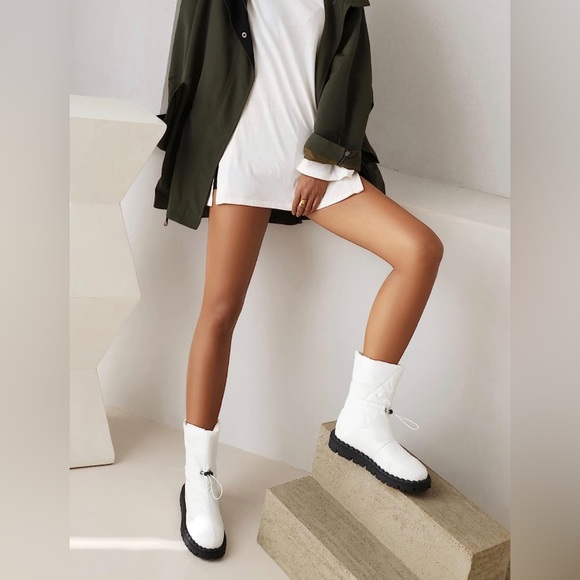 sun gurg Women's Winter Snow Boot Quilted Down Platform Chunky Heel Boots NEW - Picture 5 of 11